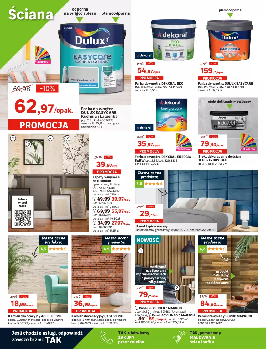 Gazetka promocyjna Leroy Merlin - Łazienka pod klucz - ważna 29.12.2021 do 18.01.2022 - strona 10 - produkty: Bateria, Bateria kuchenna, Dekoral, Dulux, Fa, Farba do wnętrz, Gra, Granat, Kuchnia, LG, Mop, Ociekacz, Por, Rum, Silan, Sport, Syfon, Tapety, Telefon, Tran, Zestaw mebli kuchennych, Zlew, Zlewozmywak