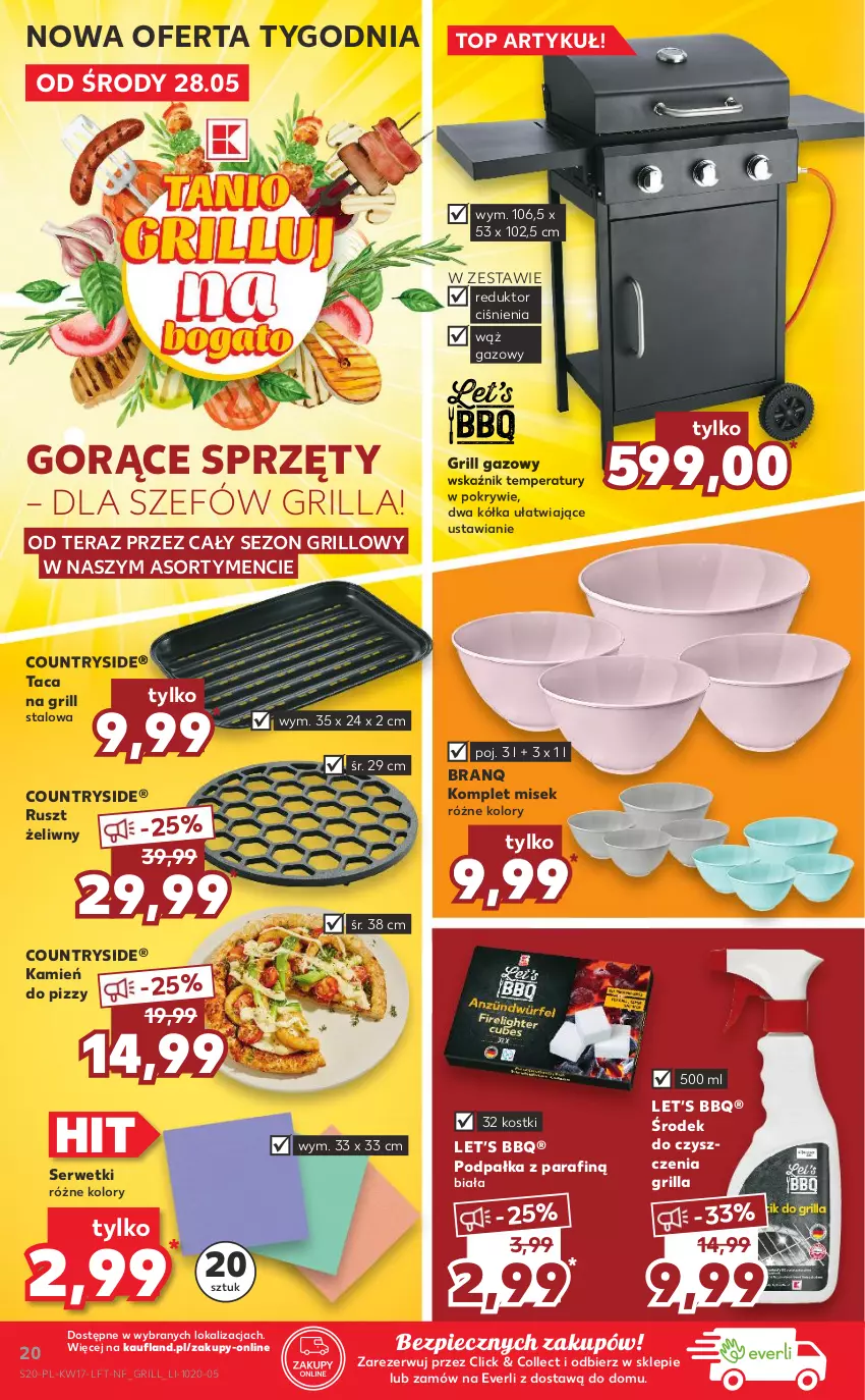 Gazetka promocyjna Kaufland - OFERTA TYGODNIA - ważna 28.04 do 05.05.2021 - strona 20 - produkty: Grill, Grill gazowy, Piec, Ser, Serwetki, Taca, Tera, Top