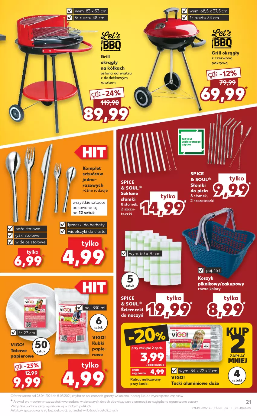 Gazetka promocyjna Kaufland - OFERTA TYGODNIA - ważna 28.04 do 05.05.2021 - strona 21 - produkty: Gra, Grill, Kosz, Noż, Papier, Talerz