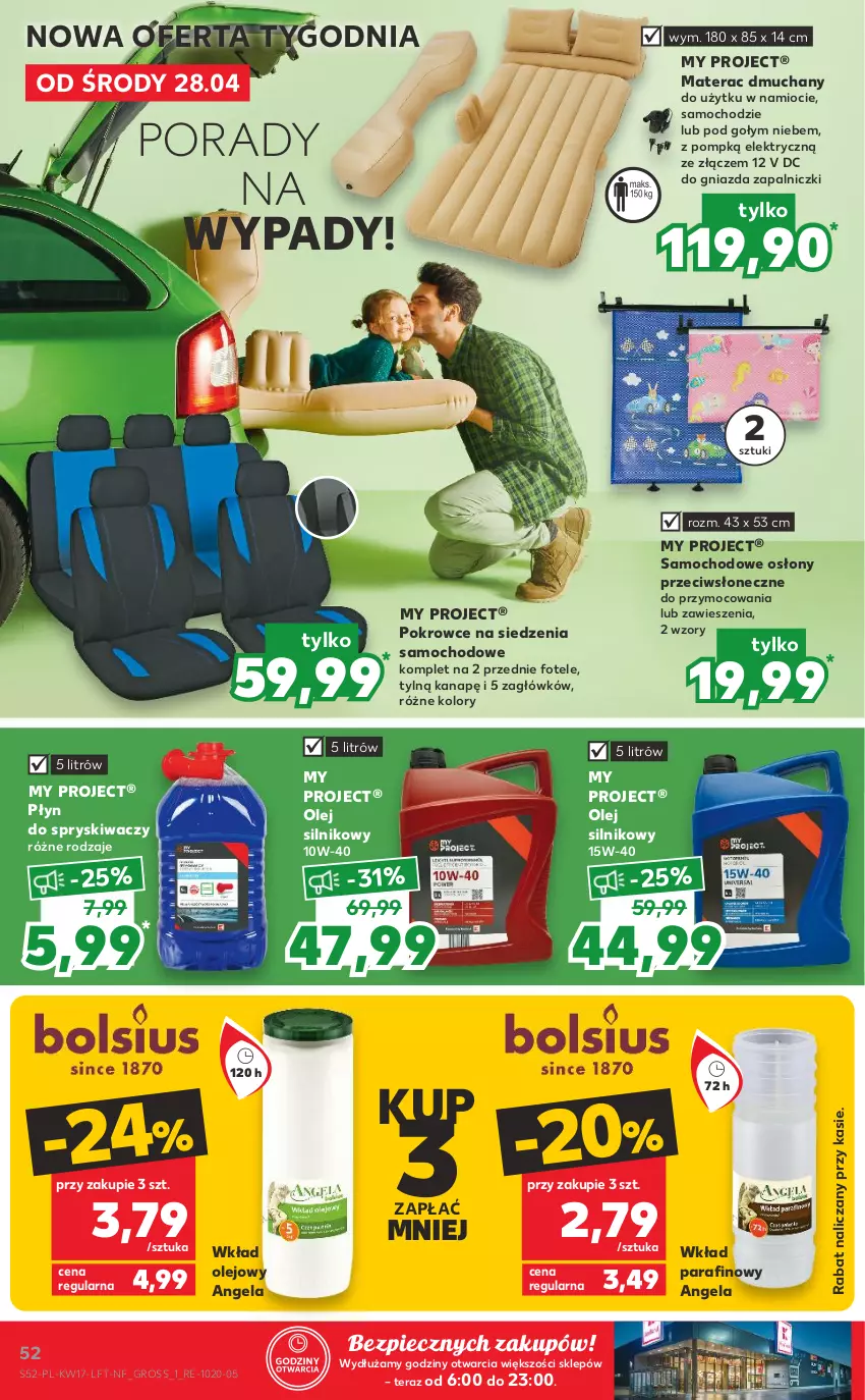 Gazetka promocyjna Kaufland - OFERTA TYGODNIA - ważna 28.04 do 05.05.2021 - strona 52 - produkty: Fotel, Materac, Materac dmuchany, Olej, Olej silnikowy, Piec, Płyn do spryskiwaczy, Por, Tera, Wkład olejowy