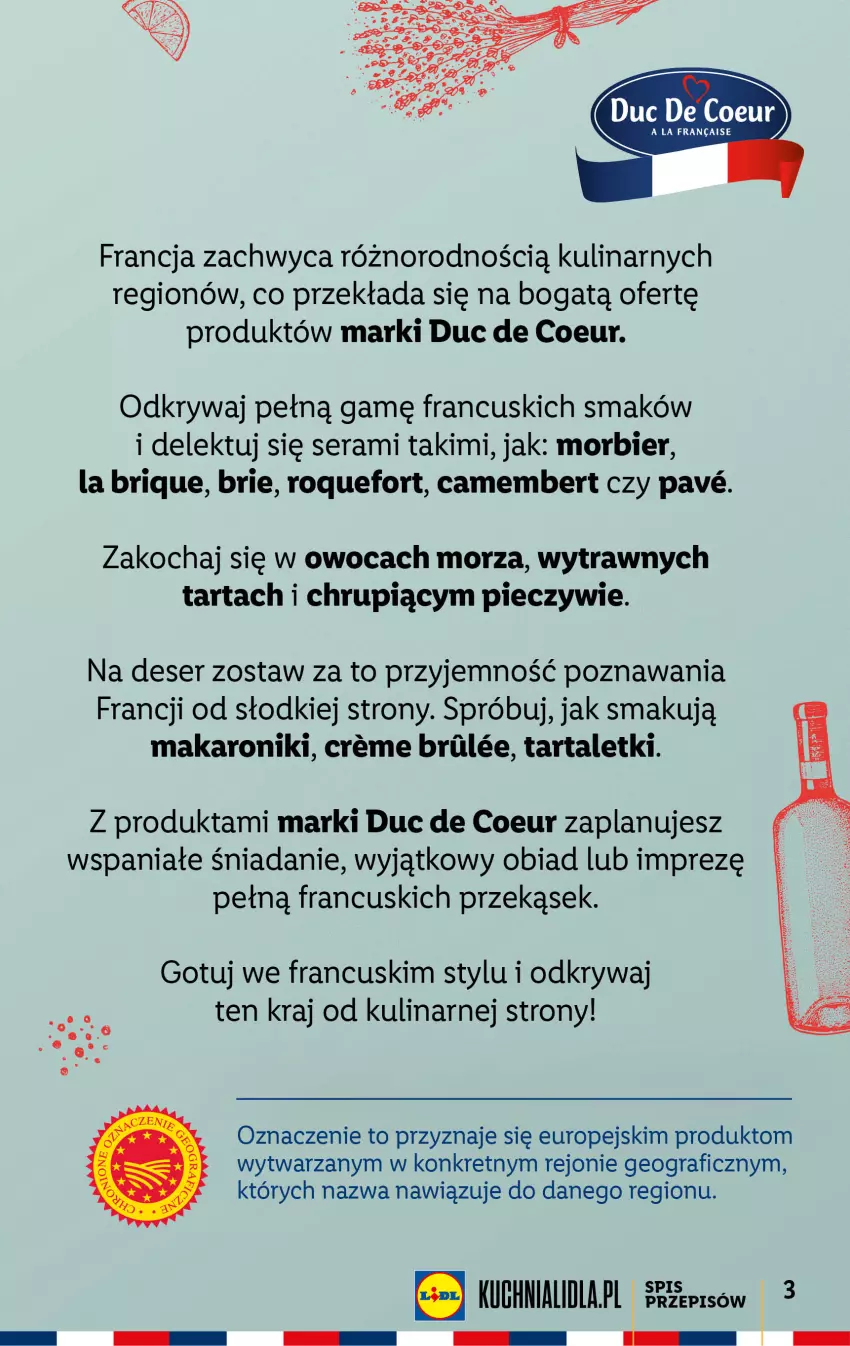 Gazetka promocyjna Lidl - KATALOG FRANCJA - ważna 24.07 do 29.07.2023 - strona 3 - produkty: Brie, Camembert, Deser, Gra, Koc, Kret, Makaron, Piec, Roquefort, Ser, Tarta