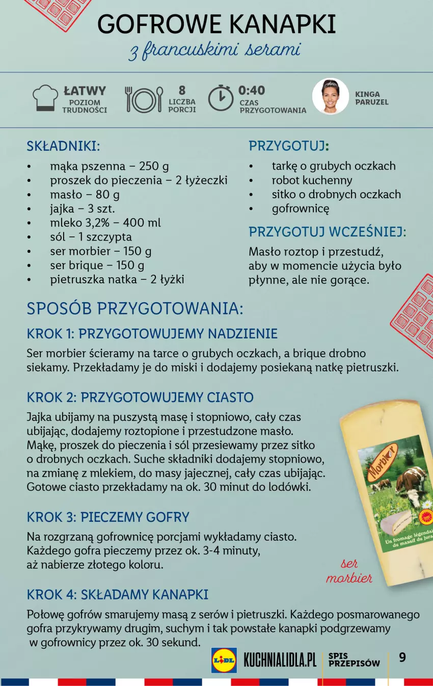 Gazetka promocyjna Lidl - KATALOG FRANCJA - ważna 24.07 do 29.07.2023 - strona 9 - produkty: Gofry, Mąka, Mąka pszenna, Masło, Mleko, Nuty, Piec, Pietruszka, Por, Proszek do pieczenia, Robot, Ser, Sitko, Sól, Top