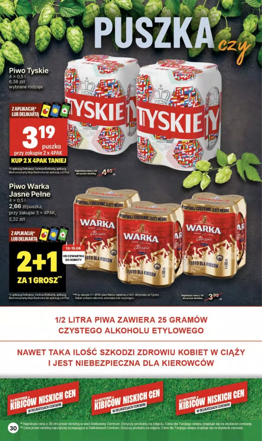 Gazetka promocyjna Delikatesy Centrum - NOWA GAZETKA Delikatesy Centrum od 13 czerwca! 13-19.06.2024 - ważna 13.06 do 19.06.2024 - strona 30 - produkty: Dron, Fa, Gra, Piec, Piwa, Piwo, Rum, Tyskie, Warka