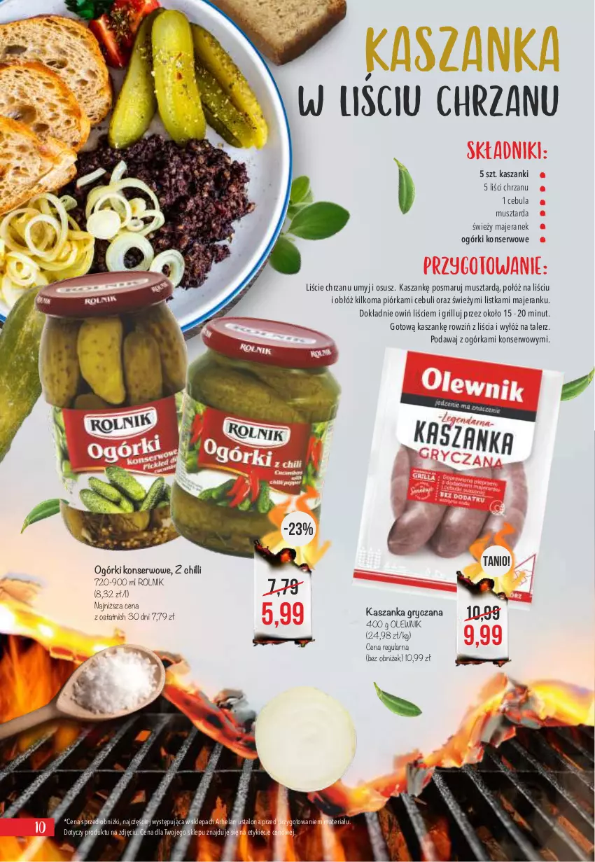 Gazetka promocyjna Arhelan - Gazetka - ważna 24.04 do 07.05.2023 - strona 10 - produkty: Cebula, Chrzan, Grill, Gry, Kasza, Kaszanka, Mus, Musztarda, Ogórki konserwowe, Olewnik, Rolnik, Ser, Talerz