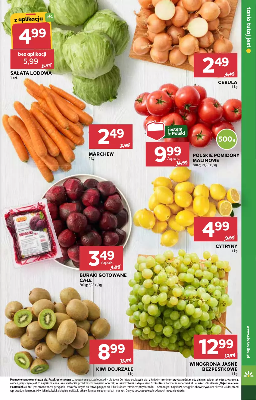 Gazetka promocyjna Stokrotka - Supermarket - ważna 13.02 do 19.02.2025 - strona 17 - produkty: Buraki, Cebula, Cytryny, Kiwi, Pomidory, Sałat, Sałata lodowa, Wino, Winogrona