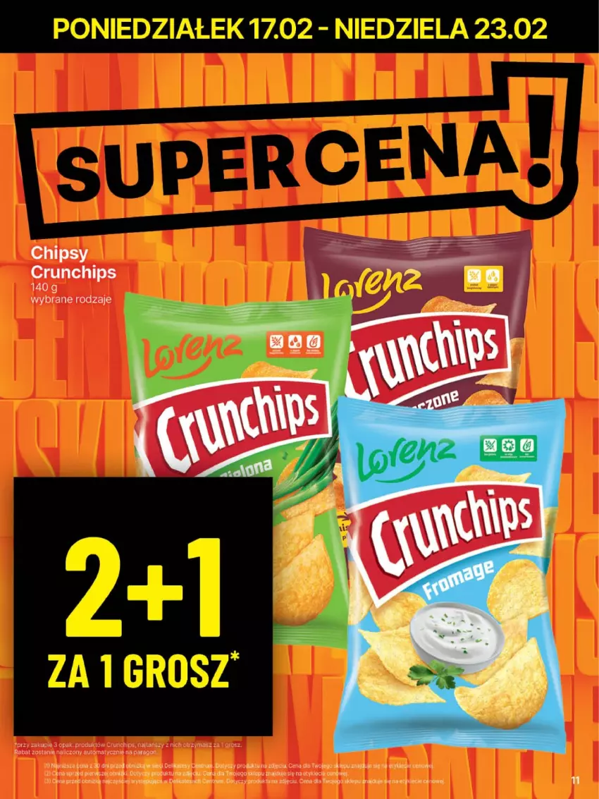 Gazetka promocyjna Delikatesy Centrum - NOWA GAZETKA Delikatesy Centrum od 17 lutego! 17-23.02.2025 - ważna 17.02 do 23.02.2025 - strona 11 - produkty: Chipsy, Crunchips