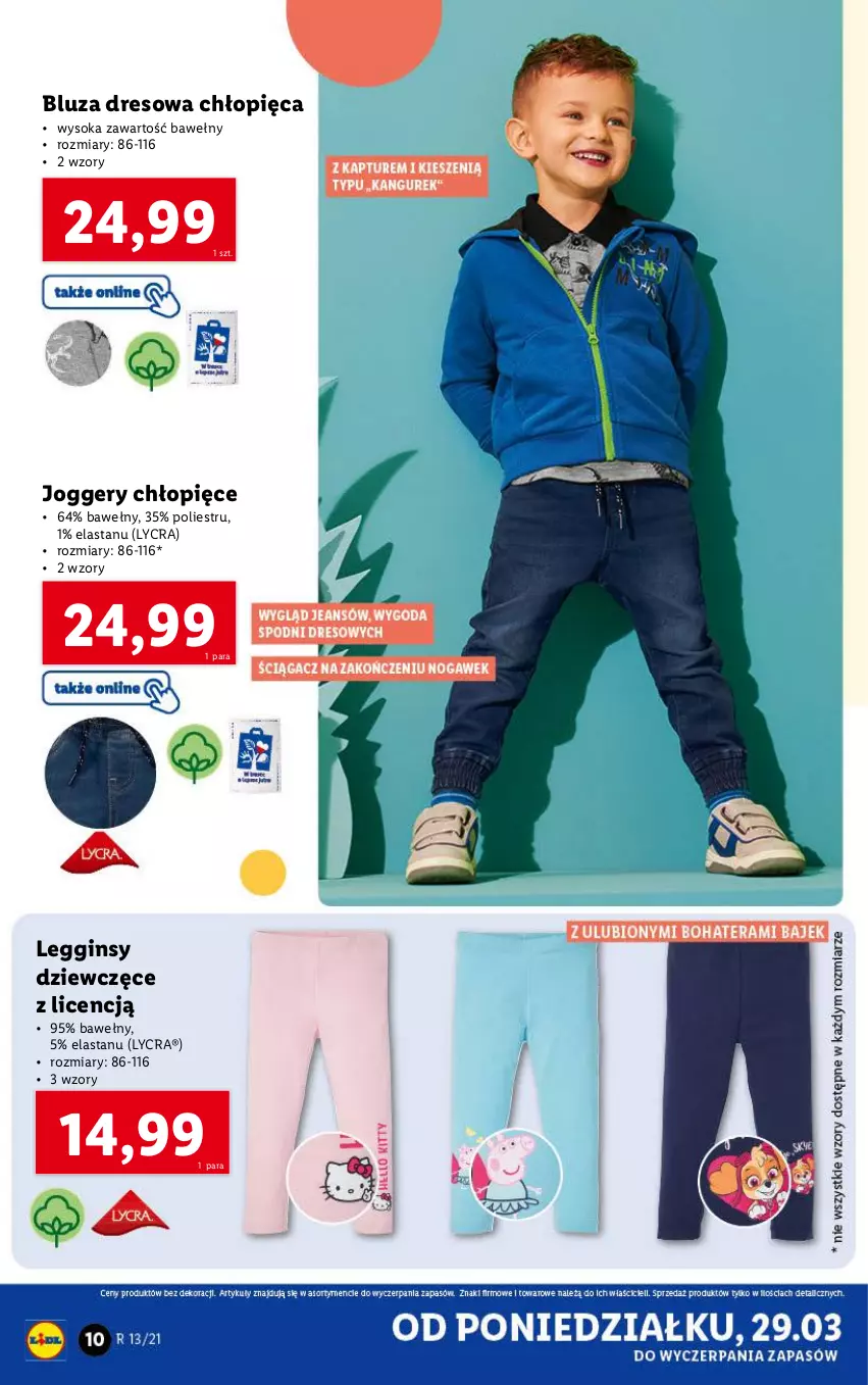 Gazetka promocyjna Lidl - GAZETKA - ważna 29.03 do 03.04.2021 - strona 10 - produkty: Bluza, Bluza dresowa, Dres, Gin, Legginsy, Sok