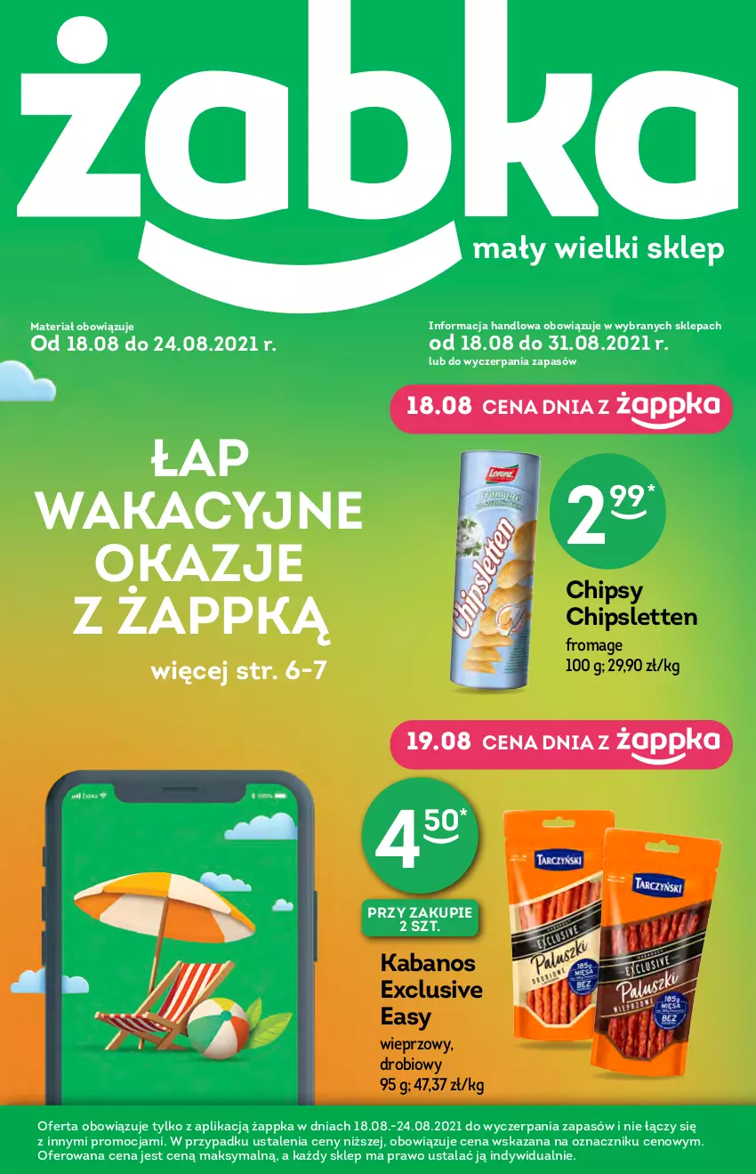 Gazetka promocyjna Żabka - ważna 18.08 do 24.08.2021 - strona 1 - produkty: Chipsy, Kabanos