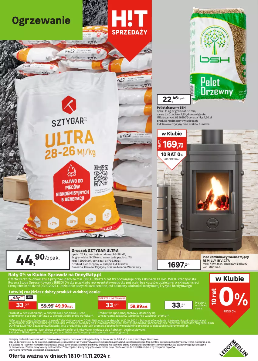 Gazetka promocyjna Leroy Merlin - Gazetka Leroy Merlin - ważna 16.10 do 11.11.2024 - strona 28 - produkty: Gra, Groszek, Kosz, Ogrzewanie, Pellet, Piec, Rama, Ser, Sok, Sprzedawcy, Top