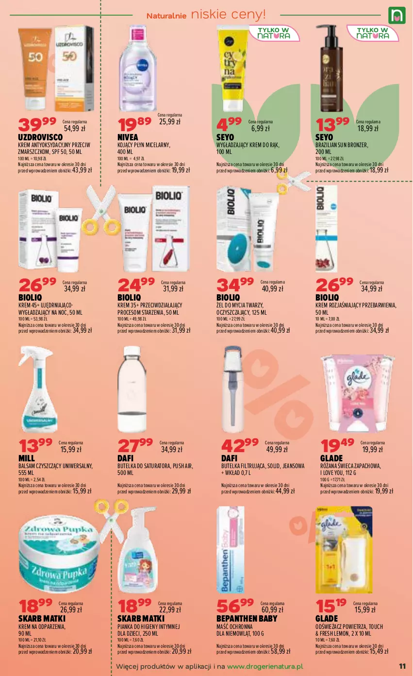 Gazetka promocyjna Drogerie Natura - Gazetka Drogerie Natura - ważna 22.09 do 30.09.2026 - strona 11 - produkty: Bepanthen, Bronzer, Dzieci, Krem do rąk, Krem rozjaśniający, Mars, Nivea, Odświeżacz powietrza, Płyn micelarny, Róża