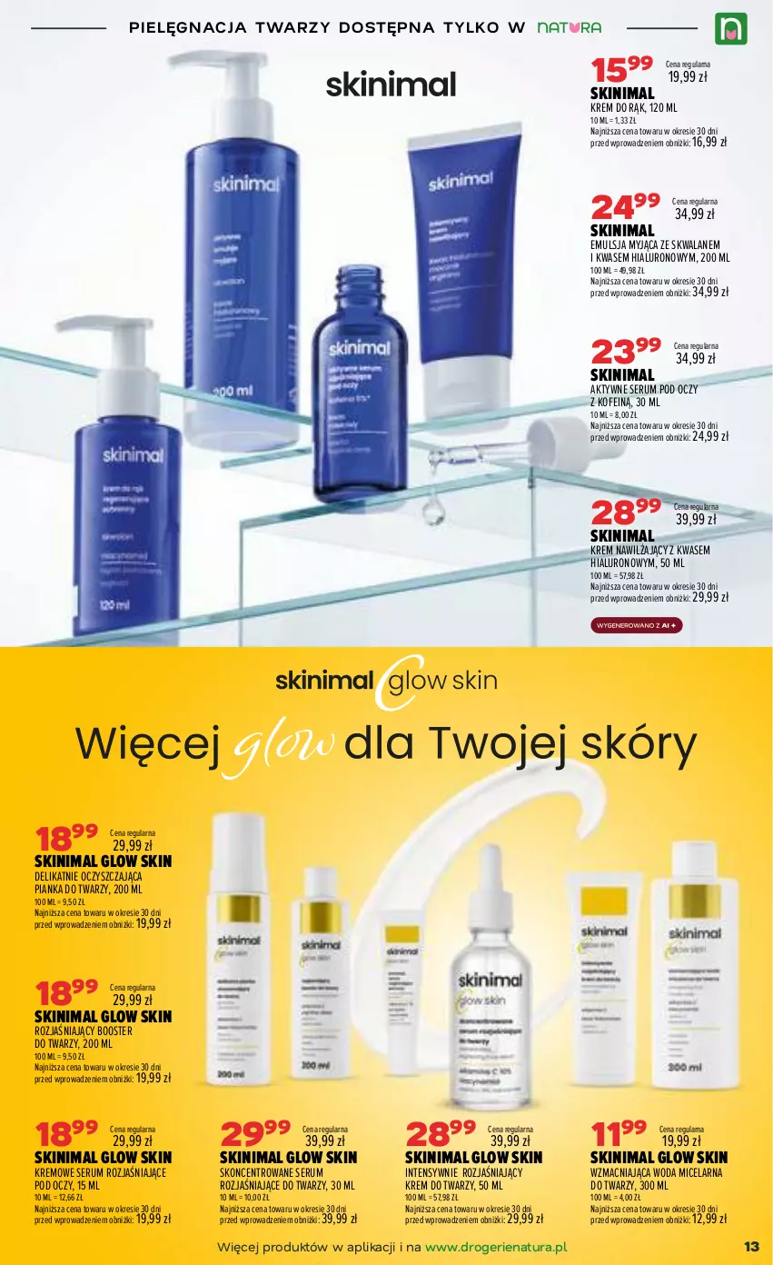 Gazetka promocyjna Drogerie Natura - Gazetka Drogerie Natura - ważna 22.09 do 30.09.2026 - strona 13 - produkty: Booster, Emulsja, Krem do rąk, Krem do twarzy, Krem nawilżający, Rum, Ser, Serum, Serum pod oczy, Woda, Woda micelarna