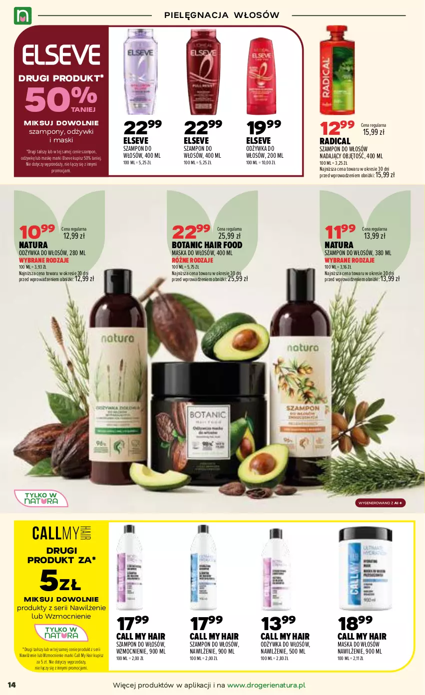 Gazetka promocyjna Drogerie Natura - Gazetka Drogerie Natura - ważna 22.09 do 30.09.2026 - strona 14 - produkty: Elseve, Maska, Maska do włosów, Odżywka, Pielęgnacja włosów, Ser, Szampon