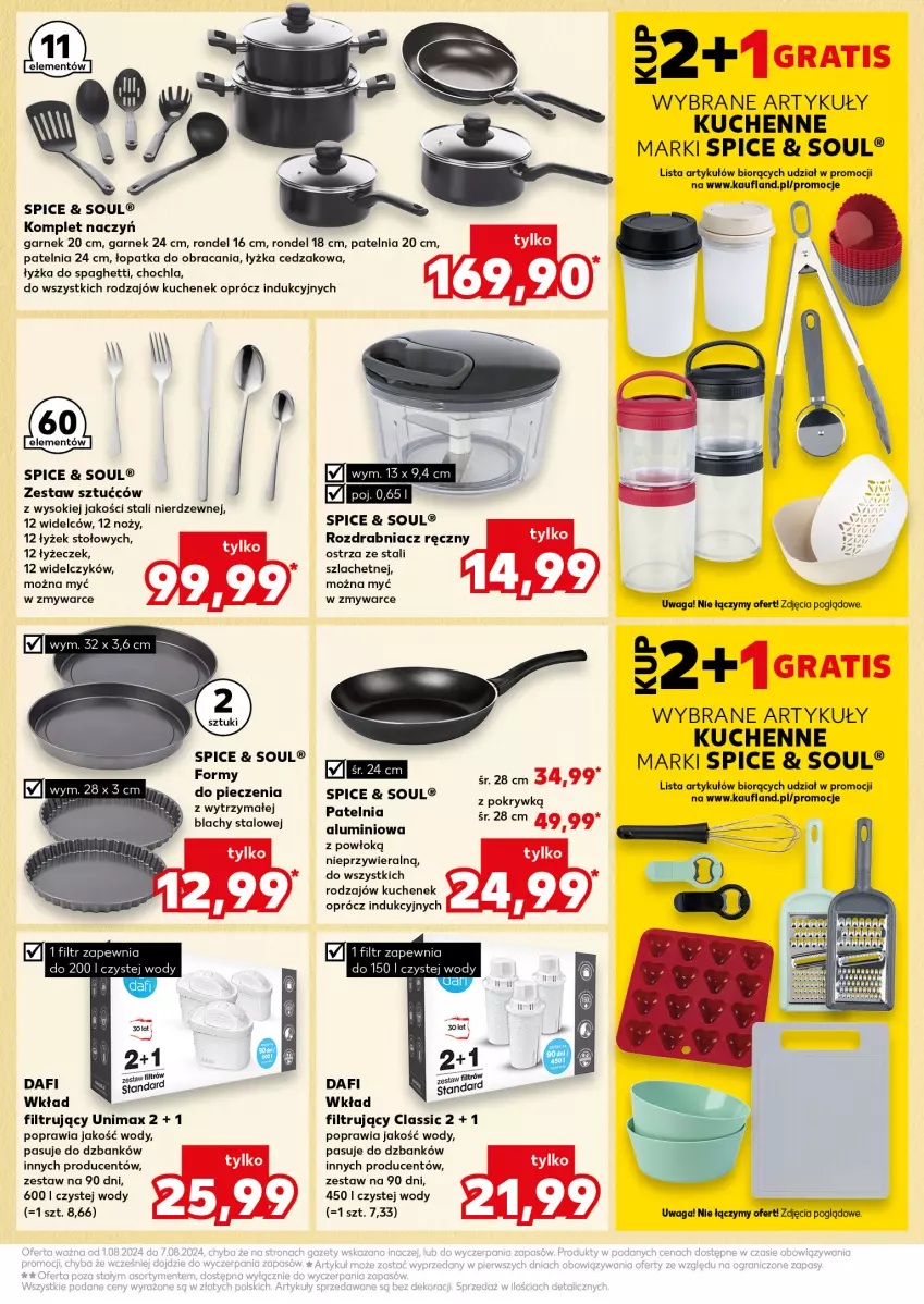 Gazetka promocyjna Kaufland - Kaufland - ważna 01.08 do 07.08.2024 - strona 15 - produkty: Cedzak, Garnek, Gra, Komplet naczyń, Noż, Patelnia, Piec, Rondel, Rozdrabniacz, Sok, Spaghetti, Waga, Wkład filtrujący, Zestaw sztućców