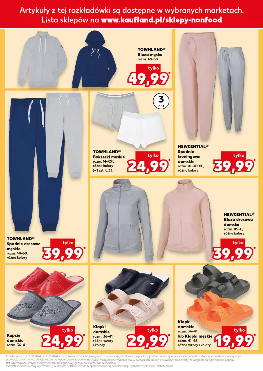 Gazetka promocyjna Kaufland - Kaufland - ważna 01.08 do 07.08.2024 - strona 19 - produkty: Bluza, Bluza dresowa, Bokserki, Dres, Klapki, Ser, Spodnie, Spodnie dresowe