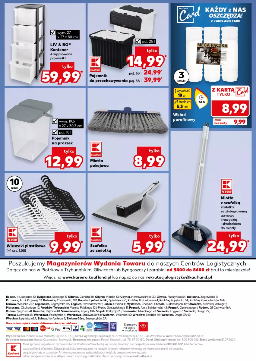 Gazetka promocyjna Kaufland - Kaufland - ważna 01.08 do 07.08.2024 - strona 23 - produkty: Fa, Miotła, O nas, Orka, Pojemnik, Sos, Szufelka, Top, Wieszak