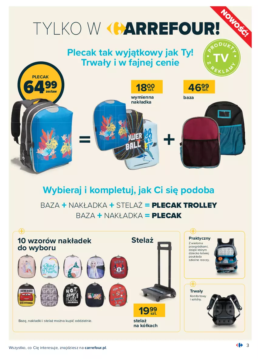 Gazetka promocyjna Carrefour - Gazetka Szkoła modna różnorodna - ważna 16.08 do 04.09.2021 - strona 3 - produkty: Fa, Plecak