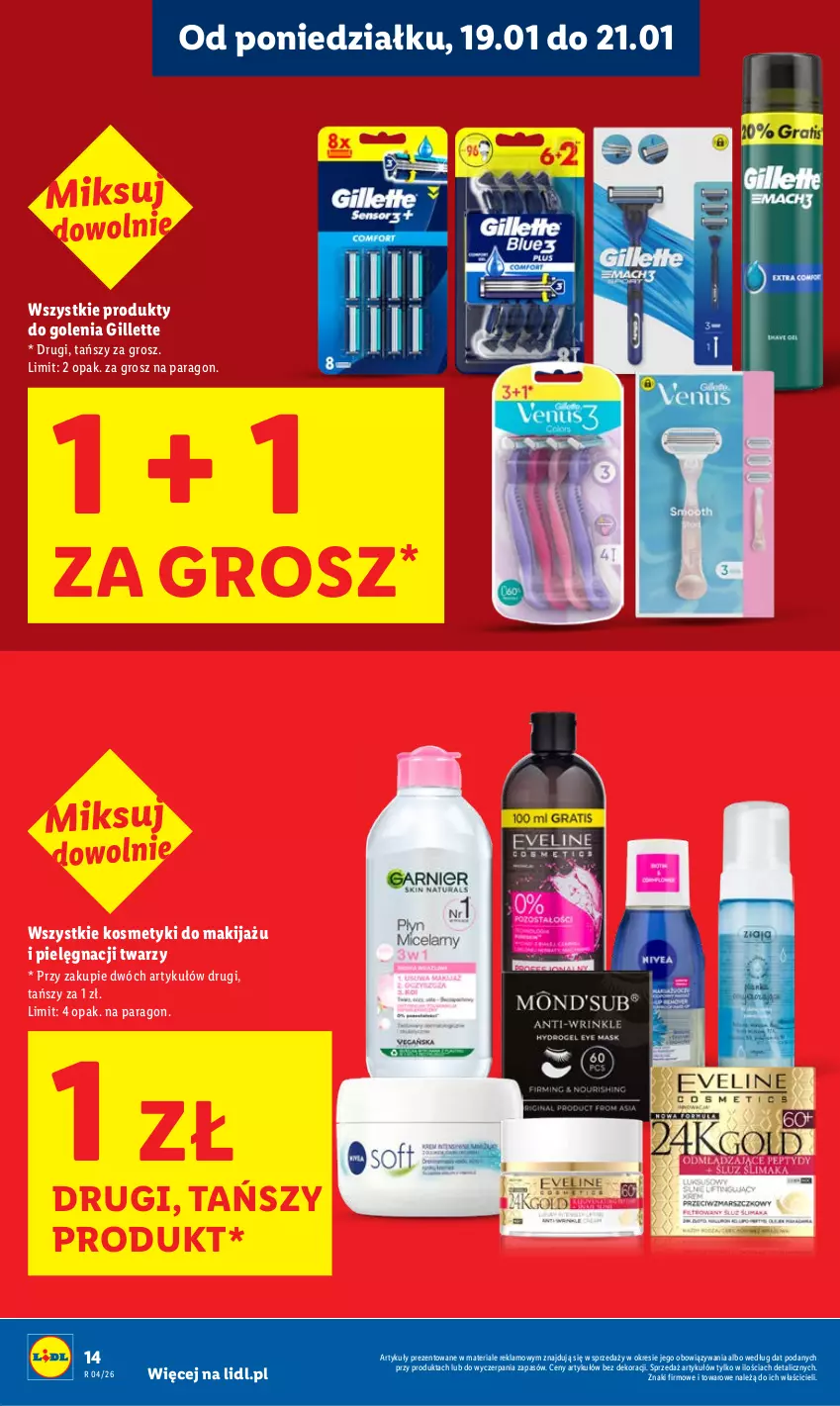 Gazetka promocyjna Lidl - GAZETKA - ważna 19.01 do 21.01.2026 - strona 14 - produkty: Gillette, Makijaż