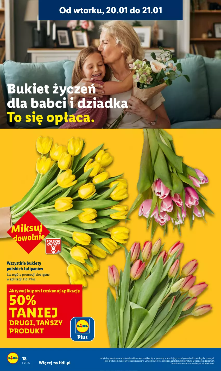Gazetka promocyjna Lidl - GAZETKA - ważna 19.01 do 21.01.2026 - strona 18 - produkty: Bukiet, Tulipan