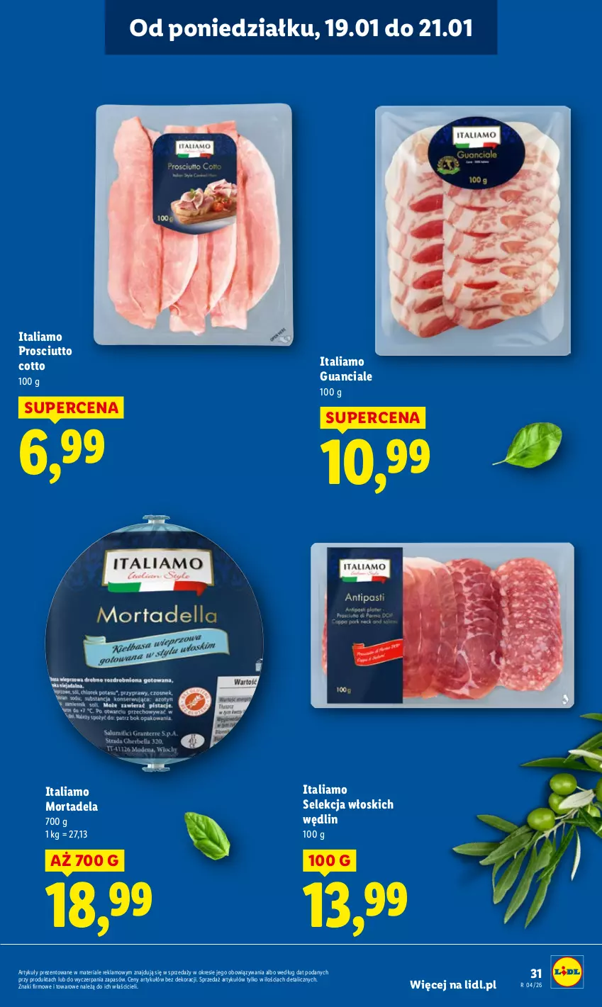 Gazetka promocyjna Lidl - GAZETKA - ważna 19.01 do 21.01.2026 - strona 31 - produkty: Prosciutto