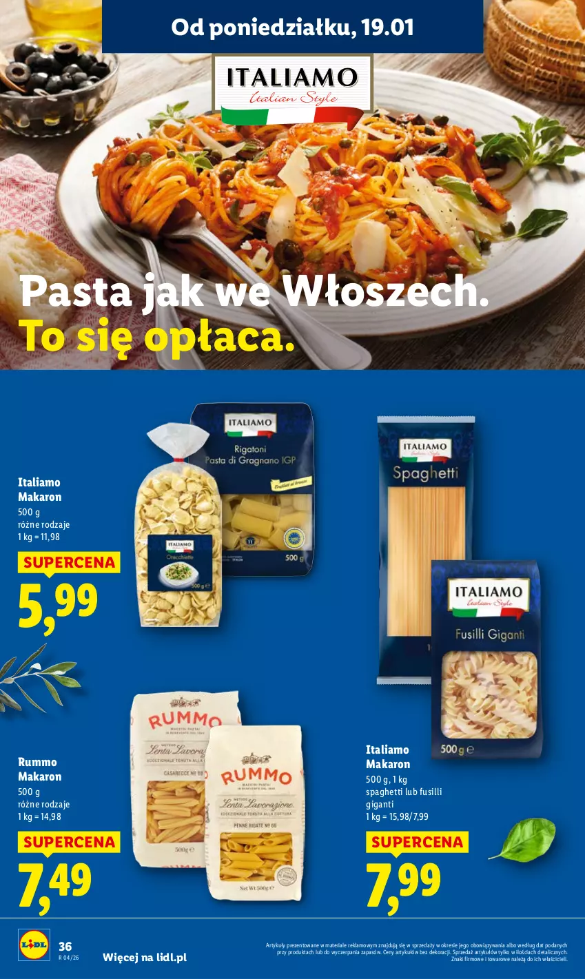 Gazetka promocyjna Lidl - GAZETKA - ważna 19.01 do 21.01.2026 - strona 36 - produkty: Makaron, Rum, Spaghetti