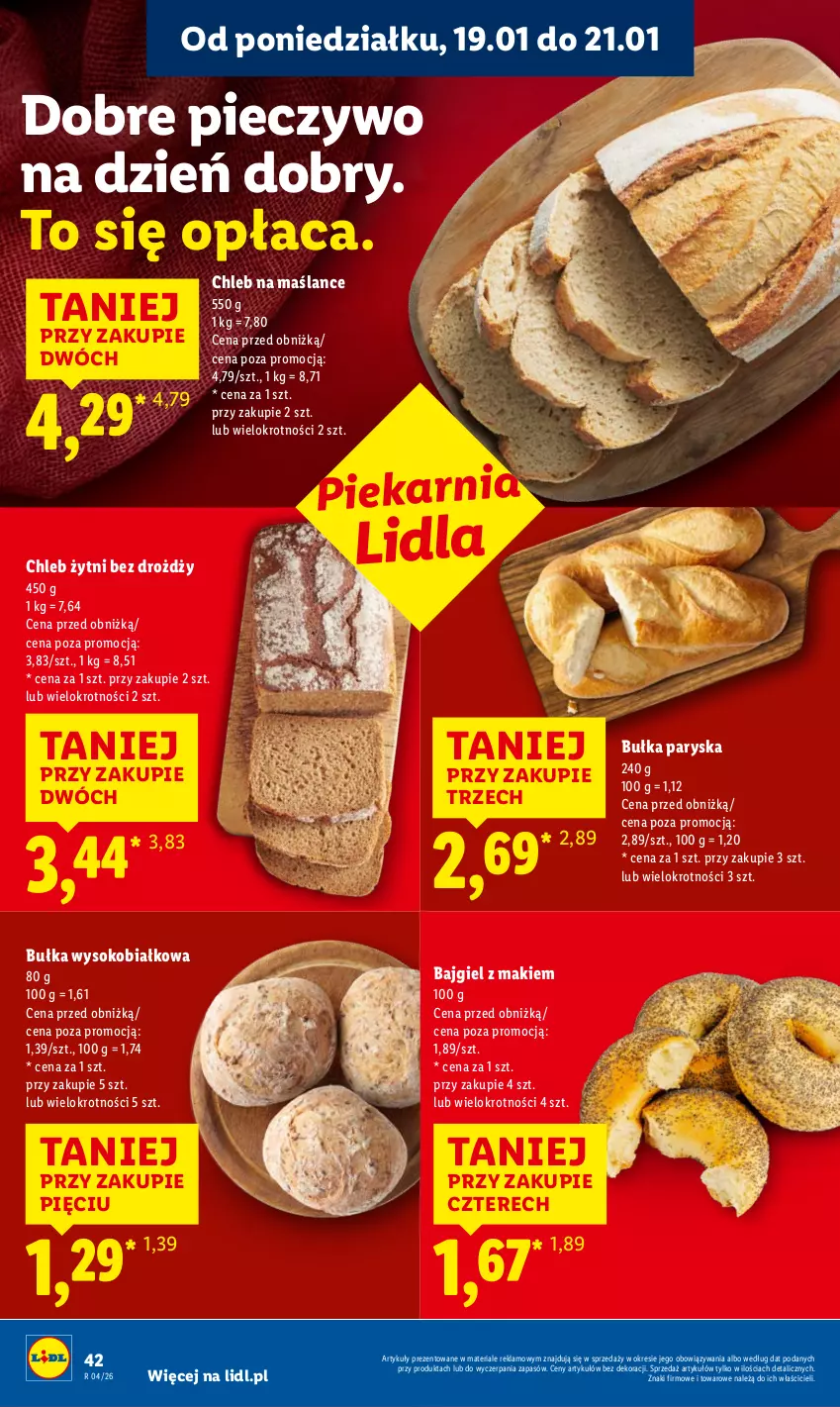 Gazetka promocyjna Lidl - GAZETKA - ważna 19.01 do 21.01.2026 - strona 42 - produkty: Bułka, Chleb, Piec, Pieczywo, Sok