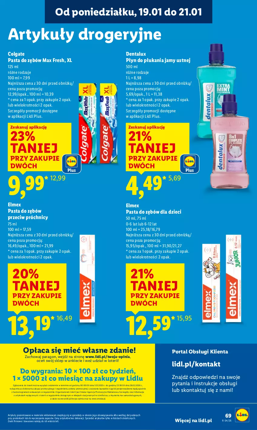 Gazetka promocyjna Lidl - GAZETKA - ważna 19.01 do 21.01.2026 - strona 69 - produkty: Colgate, Dzieci, Elmex, Gra, Laur, LG, Mola, Pasta do zębów, Płyn do płukania, Płyn do płukania jamy ustnej, Por, Portal