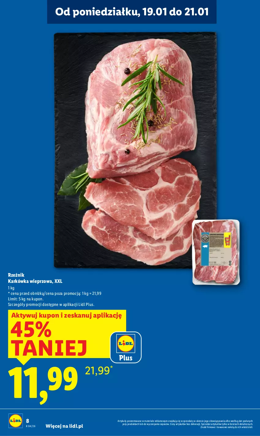 Gazetka promocyjna Lidl - GAZETKA - ważna 19.01 do 21.01.2026 - strona 8 - produkty: Karkówka wieprzowa