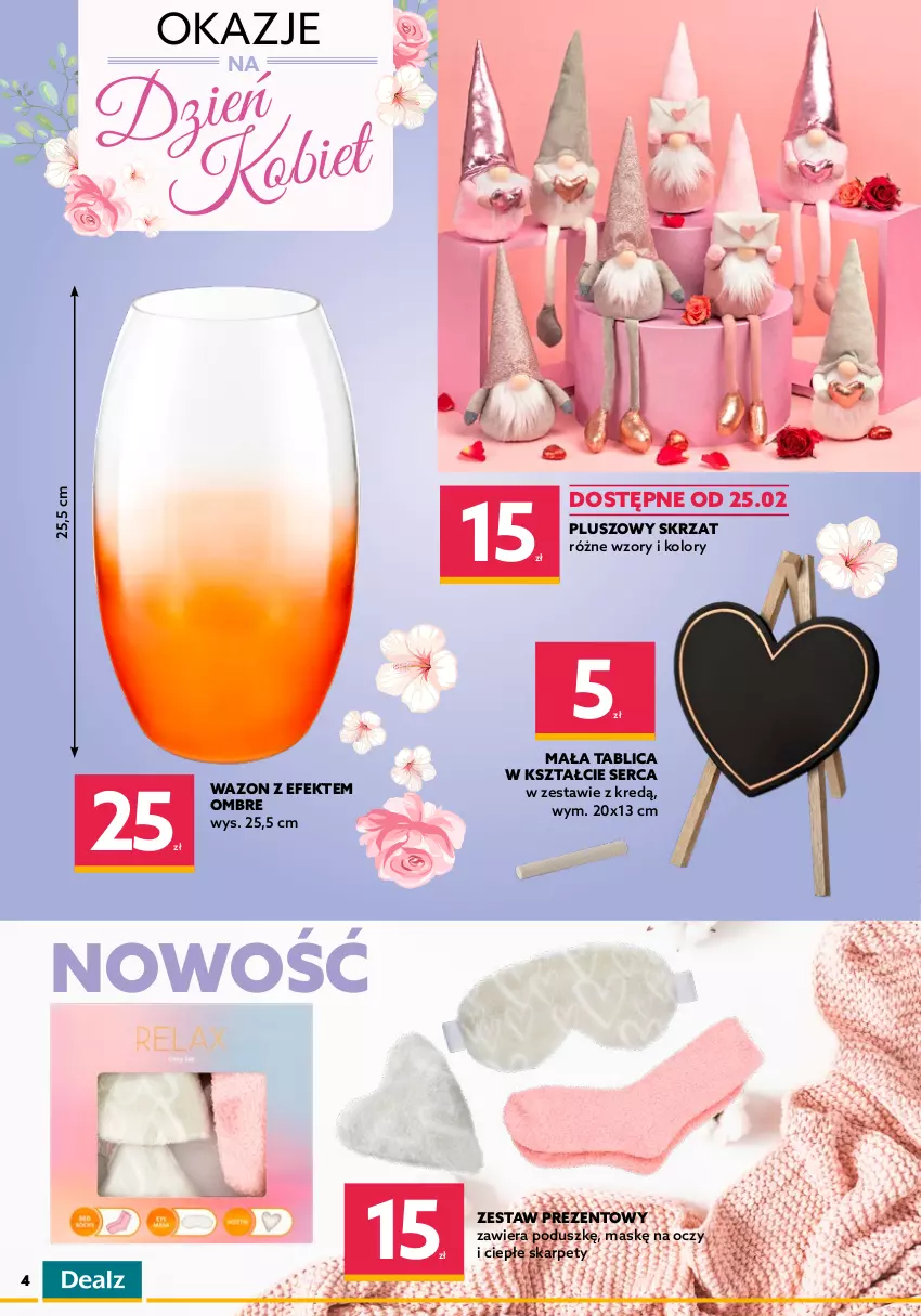 Gazetka promocyjna Dealz - NOWA GAZETKAMega Marki Mini Ceny - ważna 23.02 do 08.03.2022 - strona 4 - produkty: Karp, Kubek, Por, Salaterka, Ser, Skarpetki, Skrzat, Sok, Wazon, Wełna, Zaparzacz, Zaparzacz do kawy, Zestaw prezentowy