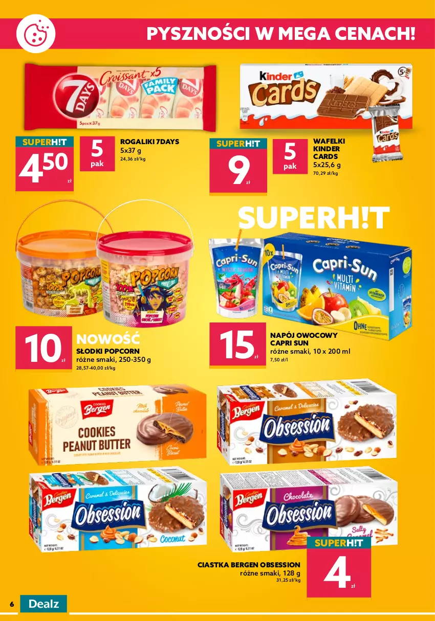 Gazetka promocyjna Dealz - NOWA GAZETKAMega Marki Mini Ceny - ważna 23.02 do 08.03.2022 - strona 6 - produkty: Amica, Chrupki, Ciastka, Kinder, Monster Munch, Napój, Popcorn, Rogal, SESSIO