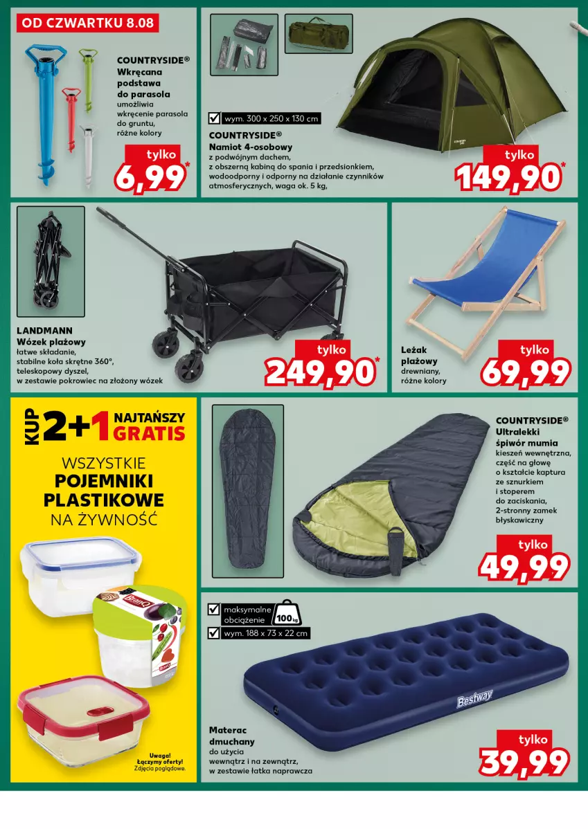 Gazetka promocyjna Kaufland - Kaufland - ważna 08.08 do 13.08.2024 - strona 20 - produkty: Fa, Materac, Materac dmuchany, Namiot, Parasol, Pokrowiec, Por, Teleskop, Tera, Waga, Wózek