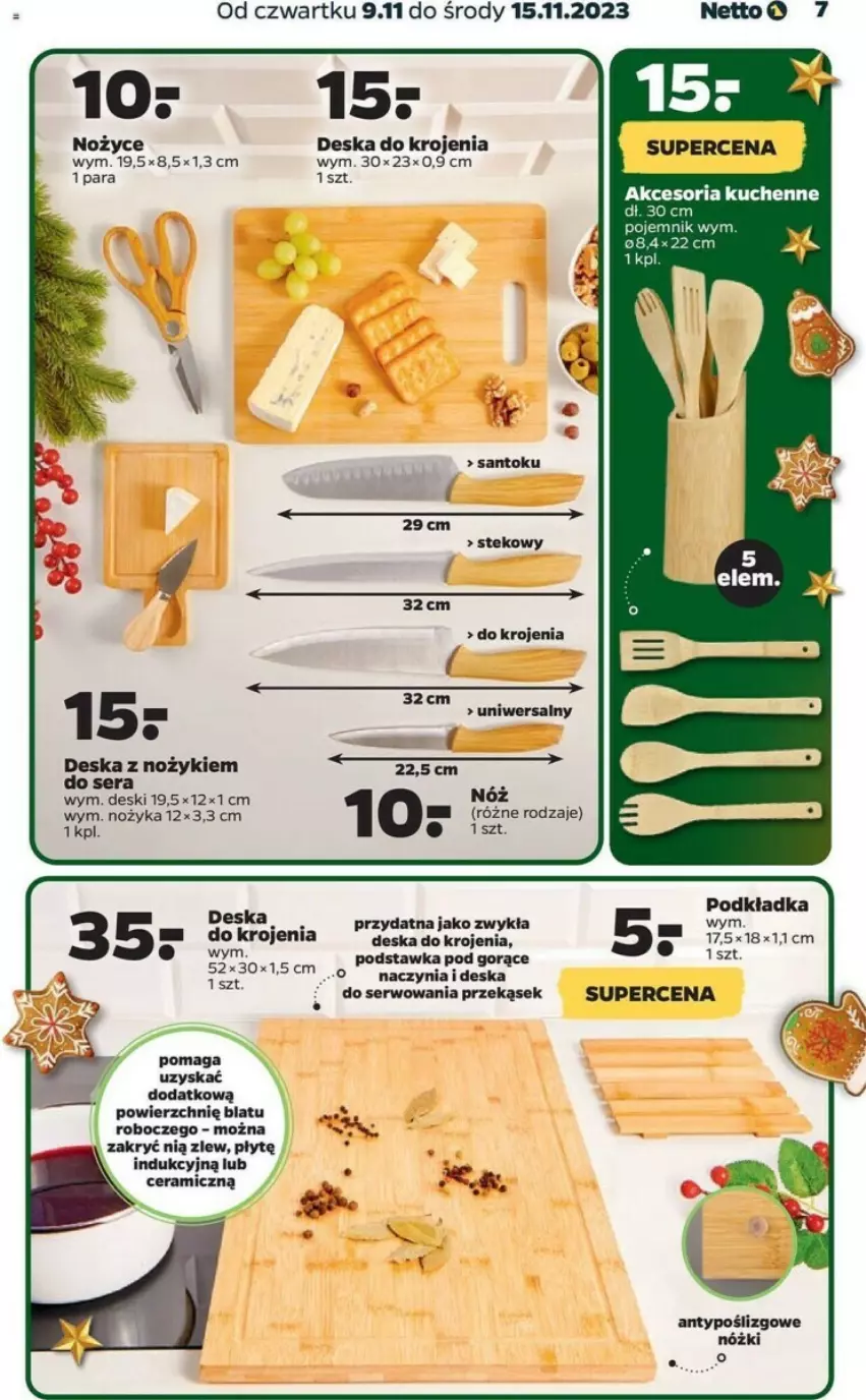 Gazetka promocyjna Netto - ważna 09.11 do 15.11.2023 - strona 9 - produkty: Deska do krojenia, Noż, Nożyce, Podkład, Podkładka, Pojemnik, Ser