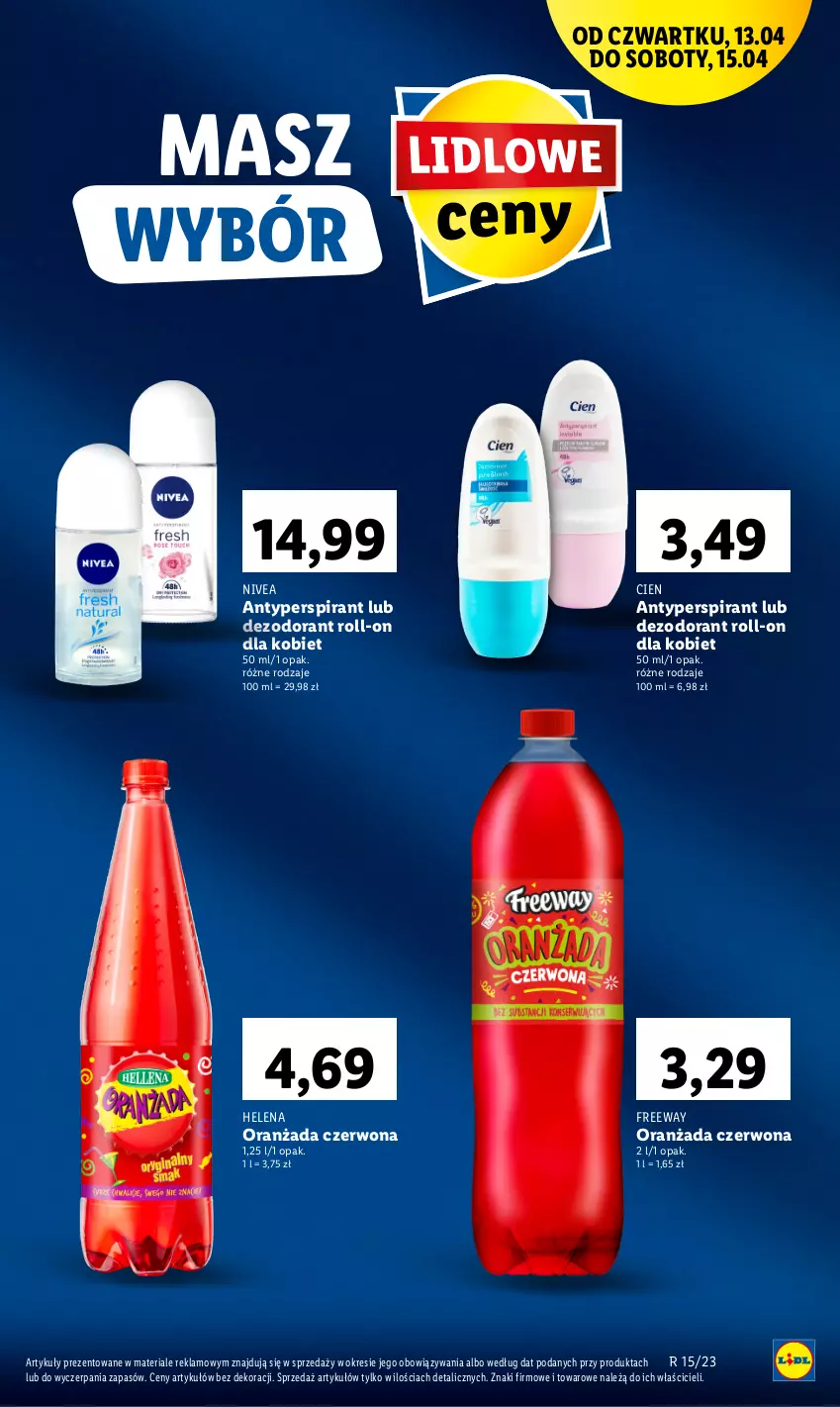 Gazetka promocyjna Lidl - GAZETKA - ważna 13.04 do 15.04.2023 - strona 7 - produkty: Antyperspirant, Dezodorant, Nivea, Oranżada