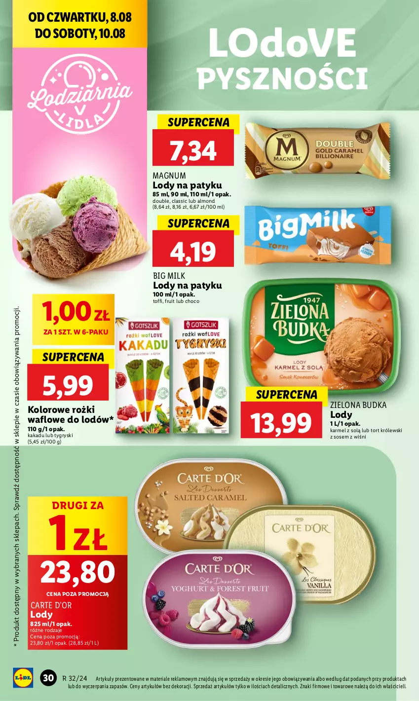 Gazetka promocyjna Lidl - GAZETKA - ważna 08.08 do 10.08.2024 - strona 36 - produkty: Big Milk, Dove, Gry, Królewski, Lody, Sos, Zielona Budka