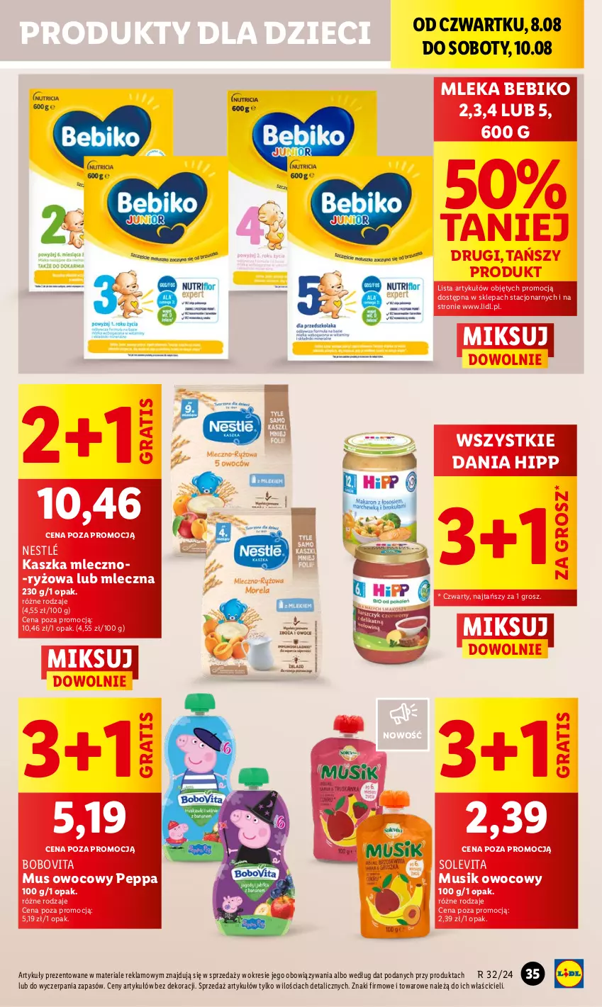 Gazetka promocyjna Lidl - GAZETKA - ważna 08.08 do 10.08.2024 - strona 41 - produkty: Bebiko, BoboVita, Dzieci, Gra, HiPP, Mus, Nestlé, Ryż