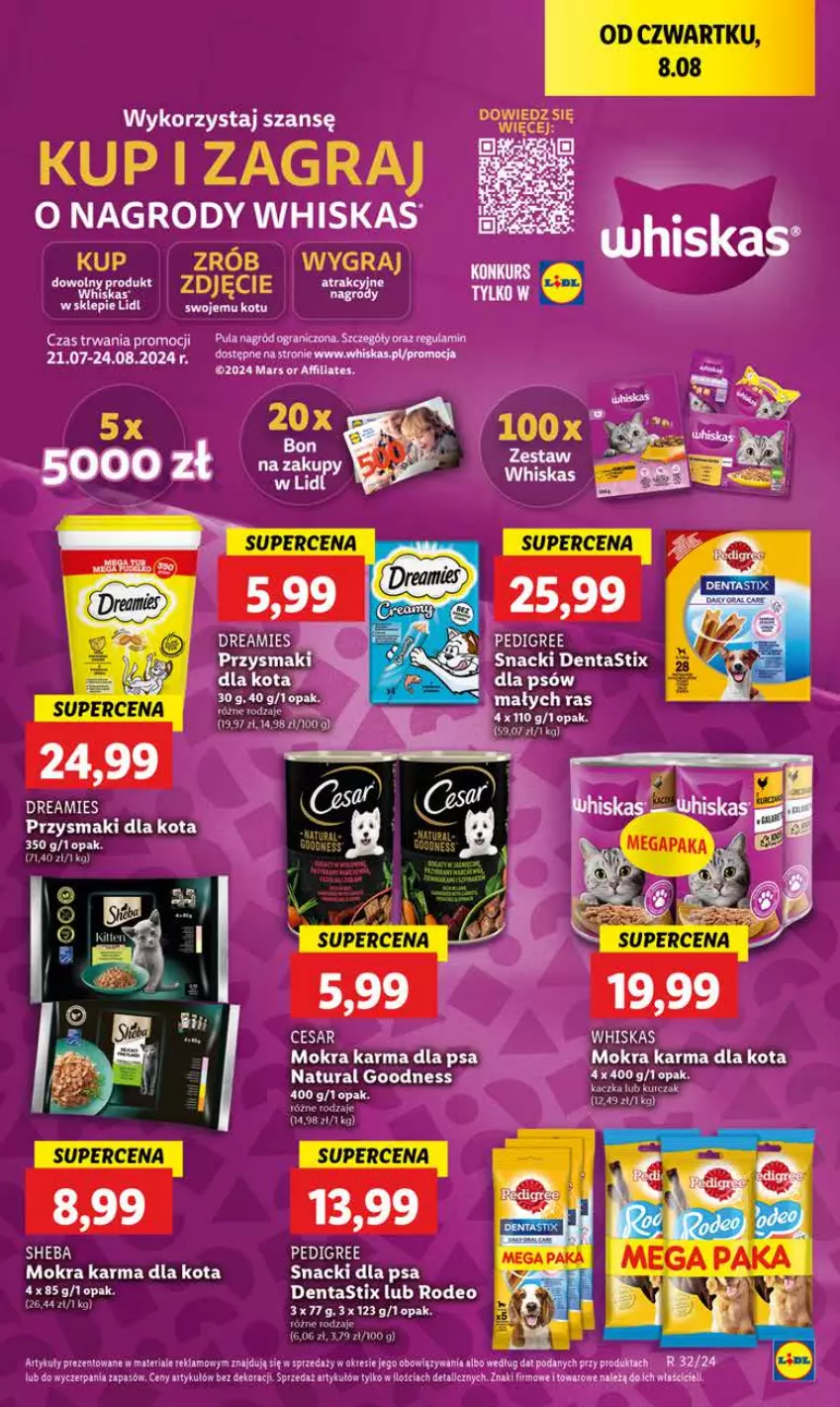 Gazetka promocyjna Lidl - GAZETKA - ważna 08.08 do 10.08.2024 - strona 45 - produkty: Gra, Mars, Mokra karma, Pedigree, Przysmaki, Sheba, Whiskas