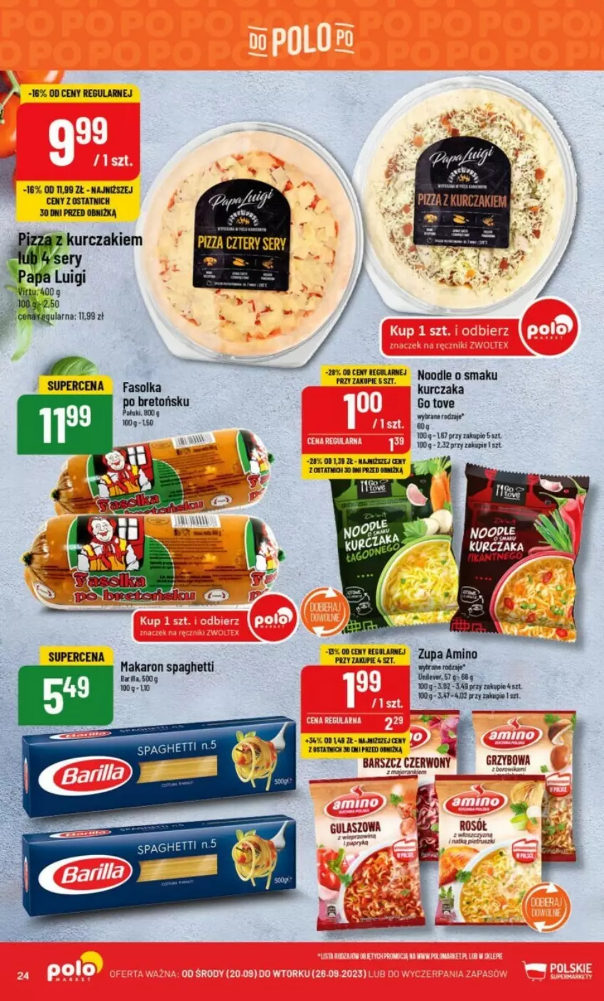 Gazetka promocyjna PoloMarket - ważna 20.09 do 26.09.2023 - strona 17 - produkty: Barilla, Gala, Kurczak, Makaron, Noż, Spaghetti, Zupa