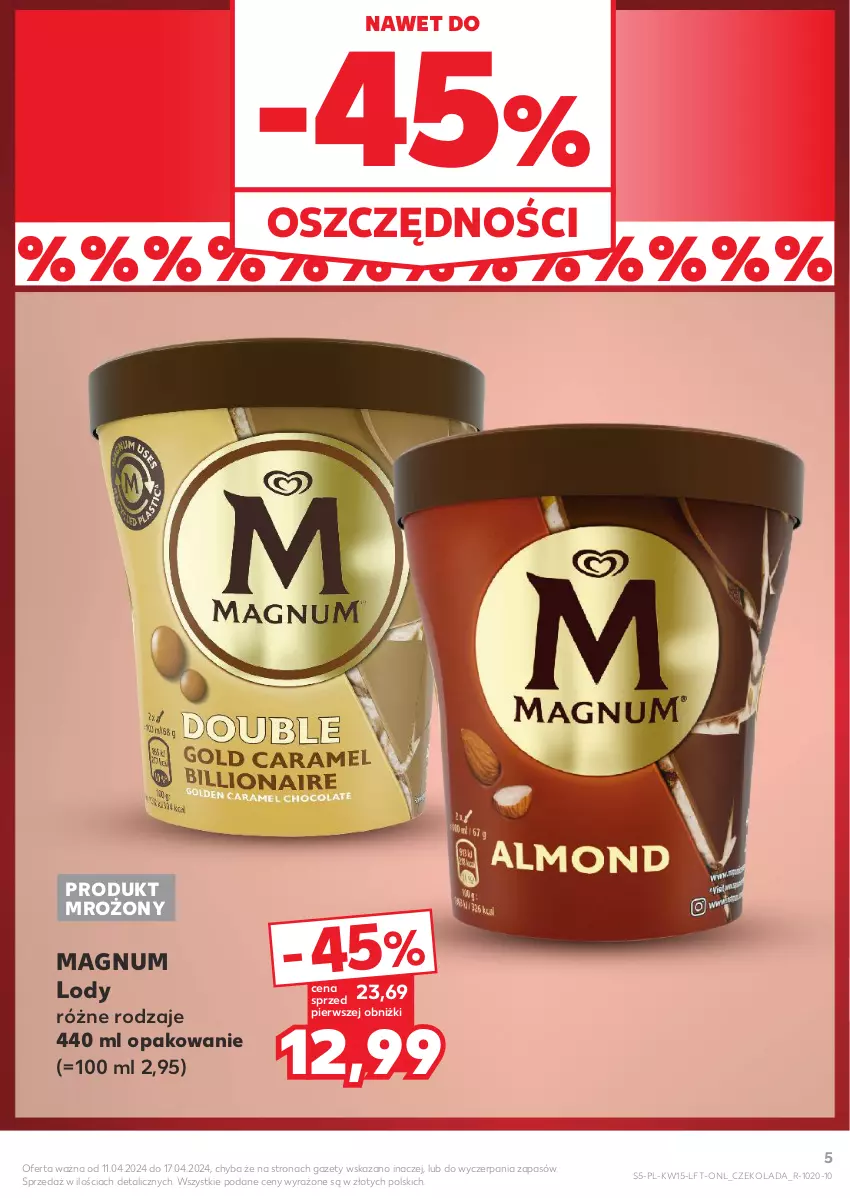 Gazetka promocyjna Kaufland - Gazetka tygodnia - ważna 11.04 do 17.04.2024 - strona 5 - produkty: Czekolada, Lody