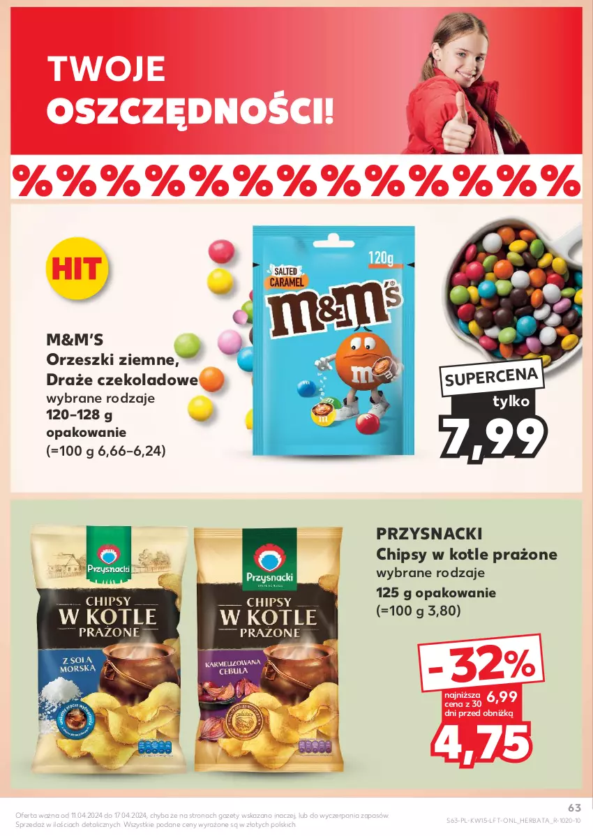 Gazetka promocyjna Kaufland - Gazetka tygodnia - ważna 11.04 do 17.04.2024 - strona 63 - produkty: Chipsy, Herbata, Orzeszki, Orzeszki ziemne, Przysnacki