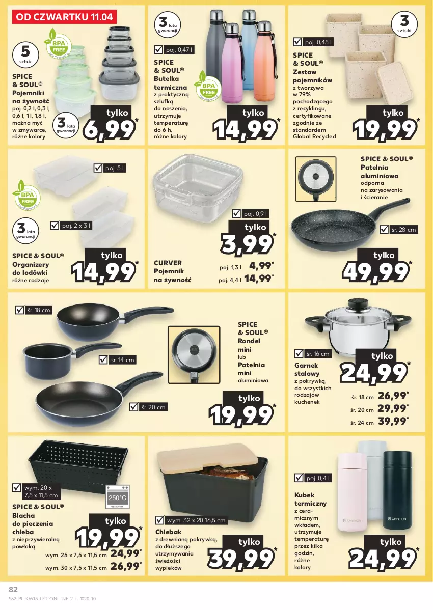 Gazetka promocyjna Kaufland - Gazetka tygodnia - ważna 11.04 do 17.04.2024 - strona 82 - produkty: Blacha do pieczenia, Chleb, Chlebak, Garnek, Kubek, Kubek termiczny, Organizer, Patelnia, Piec, Pojemnik, Por, Rondel