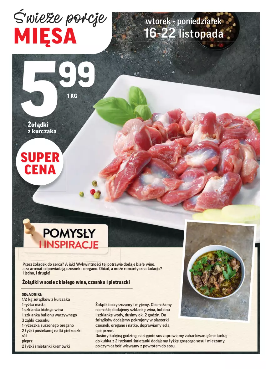 Gazetka promocyjna Intermarche - Gazetka promocyjna - ważna 16.11 do 22.11.2021 - strona 12 - produkty: Bulion, Czosnek, Kurczak, Lion, Olej, Pieprz, Plasterki, Por, Ser, Sól, Sos, Szklanka, Top, Wino