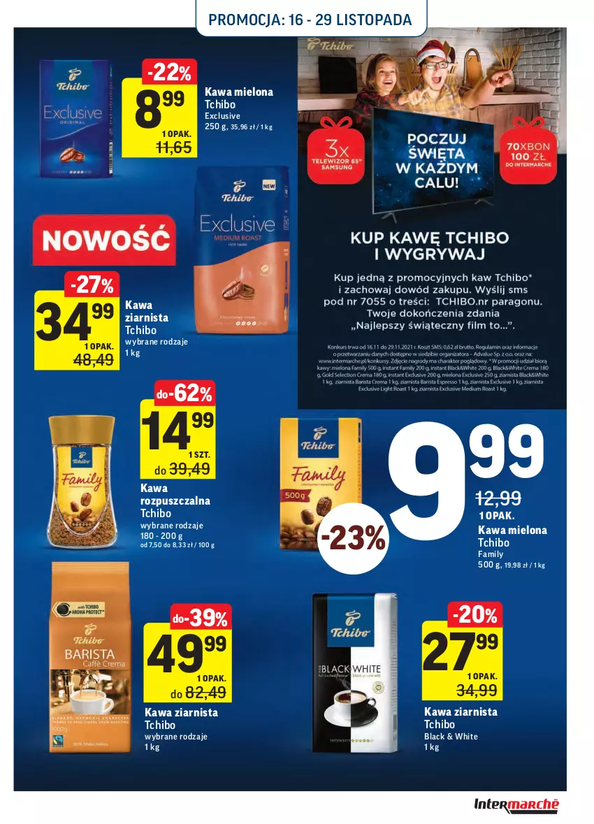 Gazetka promocyjna Intermarche - Gazetka promocyjna - ważna 16.11 do 22.11.2021 - strona 23 - produkty: Fa, Kawa, Kawa mielona, Kawa rozpuszczalna, Kawa ziarnista, Lack, Tchibo, Tchibo Family, Top