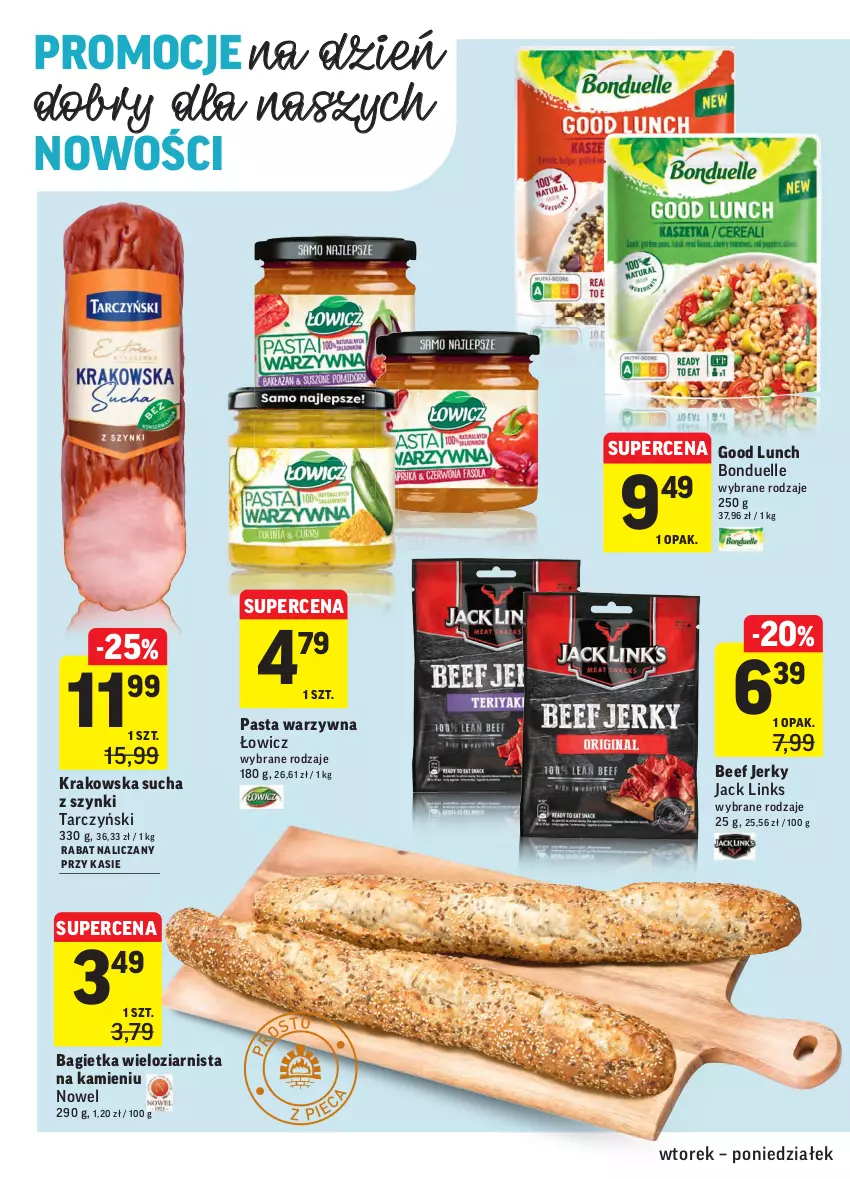 Gazetka promocyjna Intermarche - Gazetka promocyjna - ważna 16.11 do 22.11.2021 - strona 30 - produkty: Bagietka, Bonduelle, Jerky, Pasta warzywna, Tarczyński