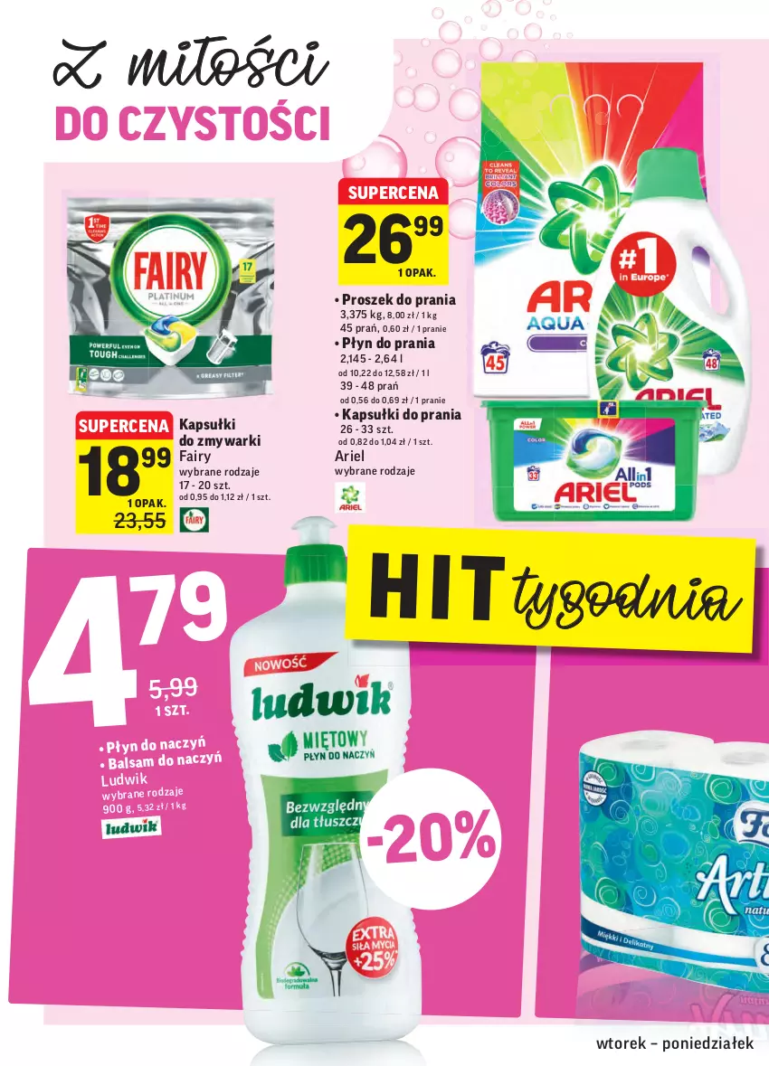 Gazetka promocyjna Intermarche - Gazetka promocyjna - ważna 16.11 do 22.11.2021 - strona 32 - produkty: Ariel, Fa, Fairy, Kapsułki do prania, Ludwik, Płyn do prania, Proszek do prania, Zmywarki