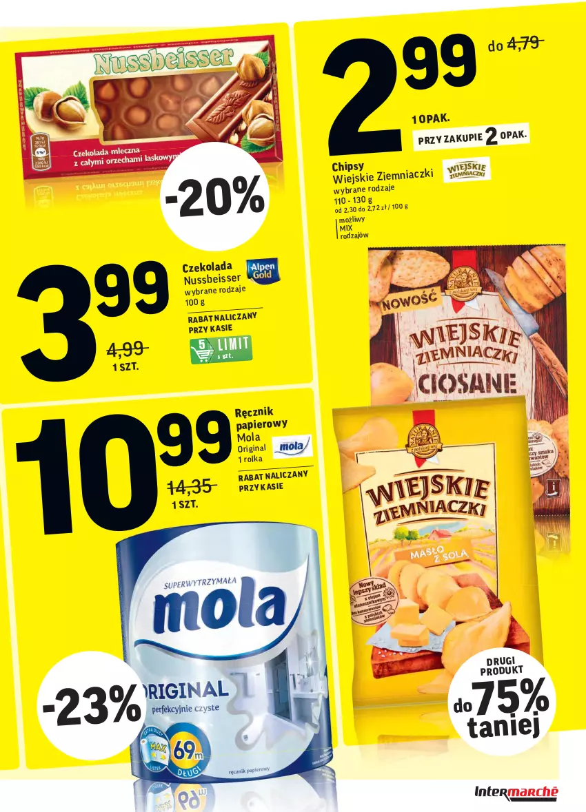 Gazetka promocyjna Intermarche - Gazetka promocyjna - ważna 16.11 do 22.11.2021 - strona 38 - produkty: Chipsy, Czekolada, Gin, Mola, Papier, Ręcznik, Ser