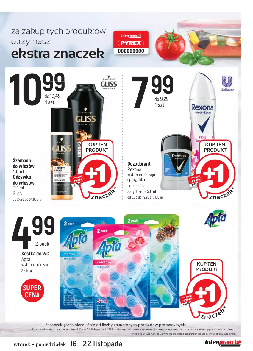 Gazetka promocyjna Intermarche - Gazetka promocyjna - ważna 16.11 do 22.11.2021 - strona 7 - produkty: Dezodorant, Gra, Kostka do wc, Odżywka, Por, Rexona, Szampon, Top