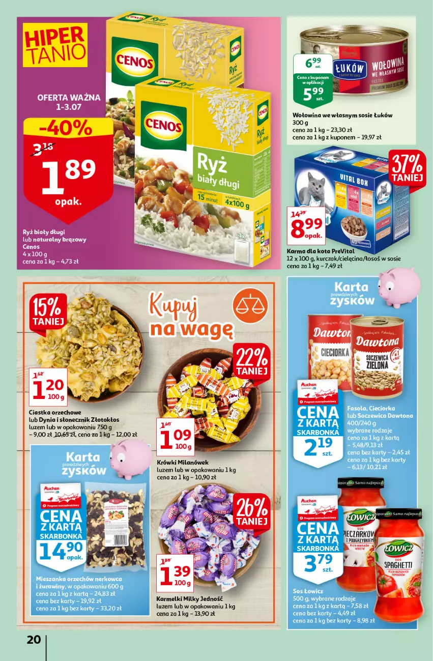 Gazetka promocyjna Auchan - Sezon na lato Supermarkety - ważna 01.07 do 07.07.2021 - strona 20 - produkty: Ciastka, Cieciorka, Dawtona, Fa, Fasola, Kurczak, LG, Orka, Podgrzybki, Sos, Wołowina