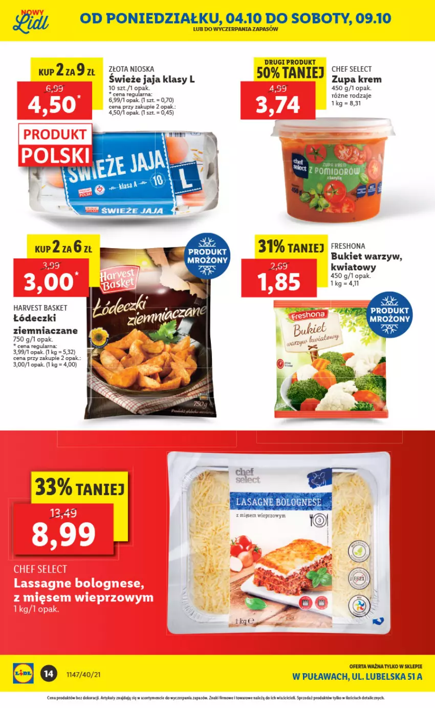 Gazetka promocyjna Lidl - Lidl w Puławach ponownie otwarty - ważna 04.10 do 10.10.2021 - strona 14 - produkty: Bukiet, Bukiet warzyw, Jaja, Mars, Zupa