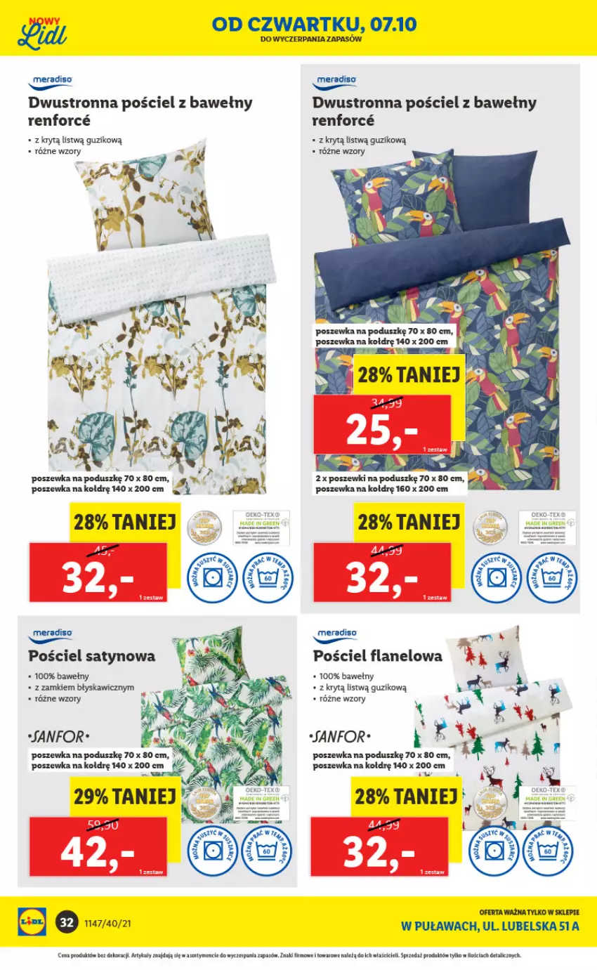 Gazetka promocyjna Lidl - Lidl w Puławach ponownie otwarty - ważna 04.10 do 10.10.2021 - strona 32 - produkty: Fa, Panda, Pościel, Pościel flanelowa, Poszewka, Tera