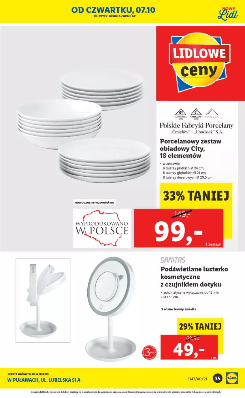 Gazetka promocyjna Lidl - Lidl w Puławach ponownie otwarty - ważna 04.10 do 10.10.2021 - strona 35 - produkty: Deser, Fa, Lusterko kosmetyczne, Por, Ser, Talerz