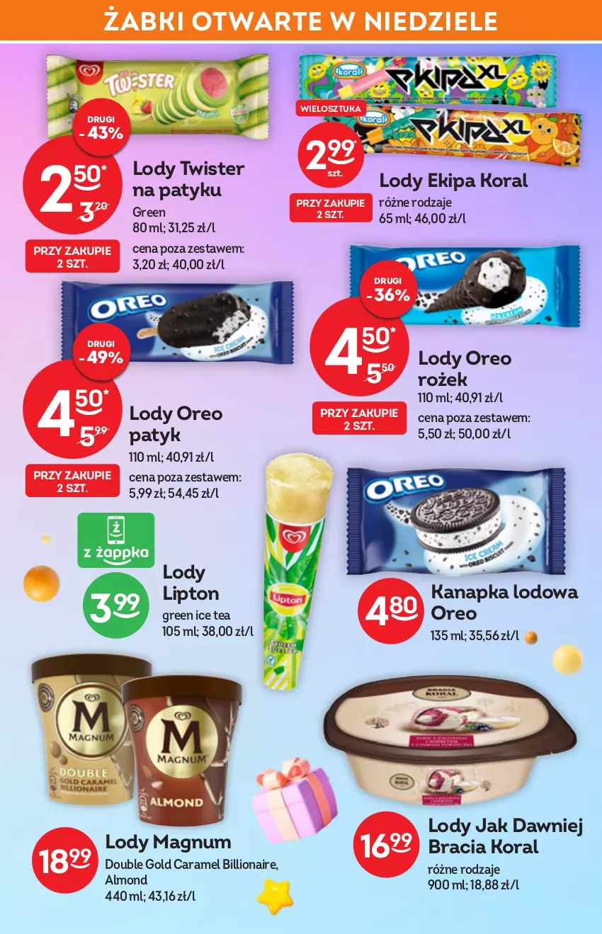 Gazetka promocyjna Żabka - ważna 01.06 do 14.06.2022 - strona 27 - produkty: Ice tea, Lion, Lipton, Lody, Oreo